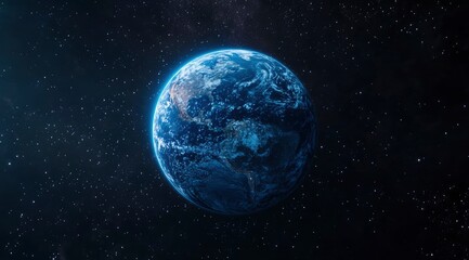 Earth: A Serene Celestial Sphere in Cosmic Darkness