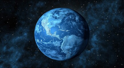 Obraz premium Earth: A Celestial Blue Marble in Deep Space