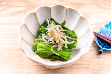 ほうれん草とじゃこのお浸し