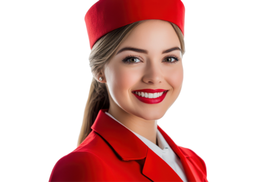 Flight attendant graphic to enhance travel themes with transparent PNG design flexibility