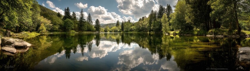 Fototapeta premium The perfect mirror of nature reflections on water