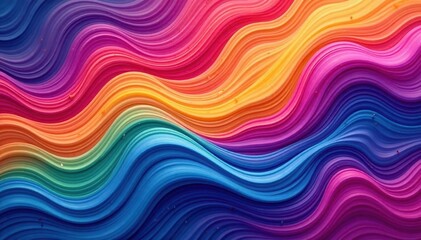 Obraz premium Abstract vibrant wavy stripes, dynamic color gradients, seamless pattern, texture, bright
