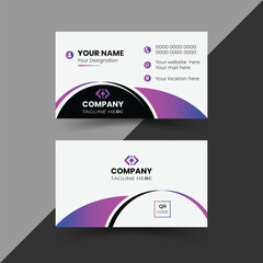 Modern, creative, and simple double-sided landscape orientation clean vector corporate business card template with stylish colour for business and personal use illustration design
