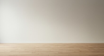 Empty Room with Wooden Floor and Neutral Wall for Interior Design