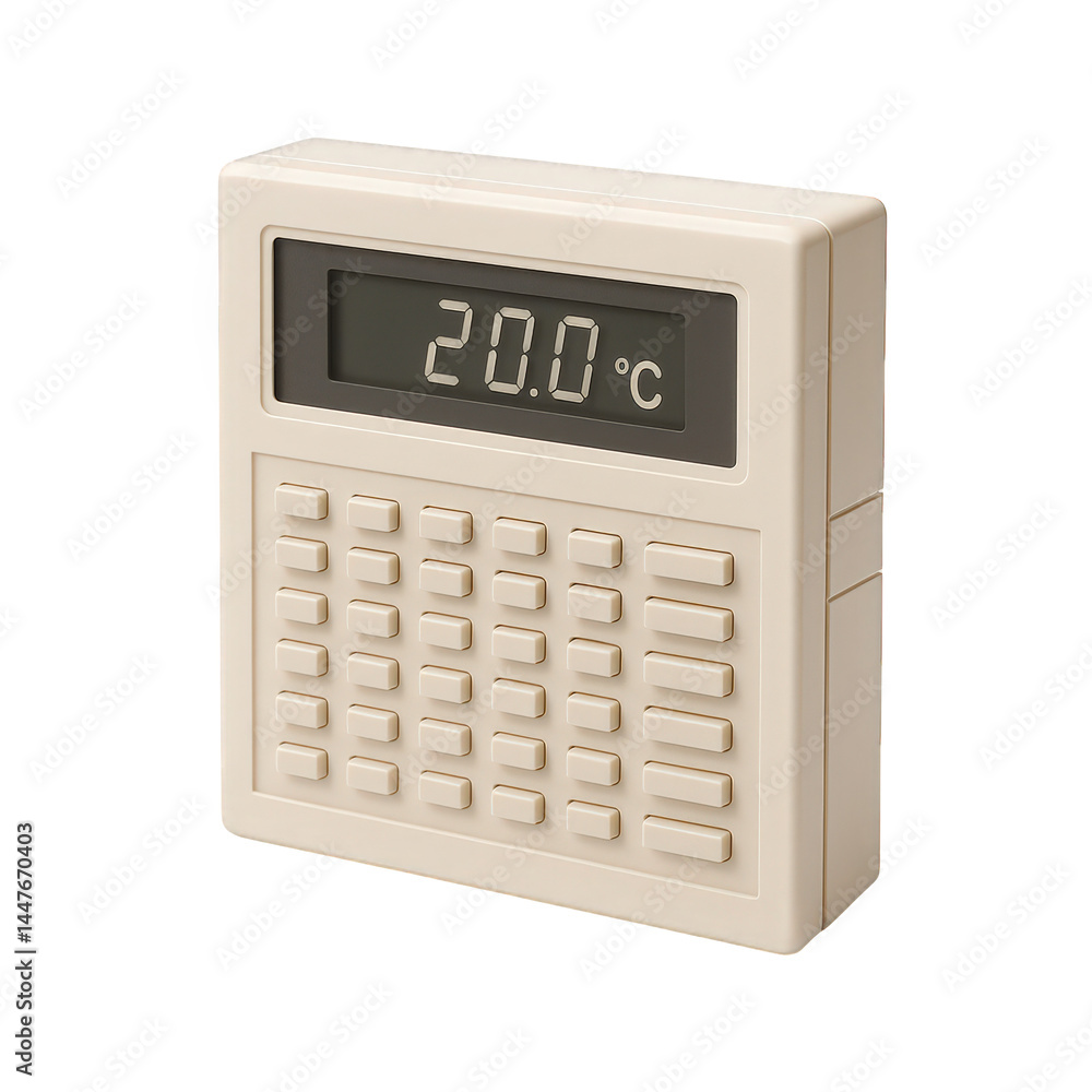 Aufkleber compact beige electronic device with a clear digital temperature readout and a matrix of buttons bel