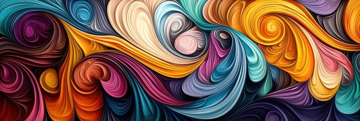Abstract Swirling Color Symphony: A Vibrant, Textured Artwork