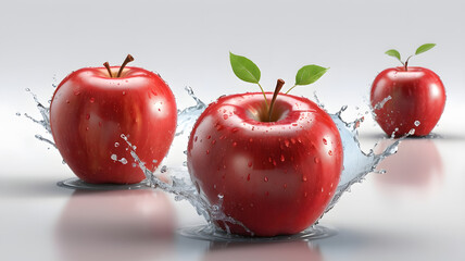 red apples in water