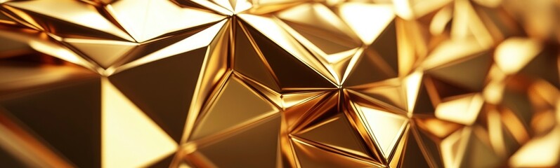 Golden Geometric Abstract: Luxurious Triangular Facets