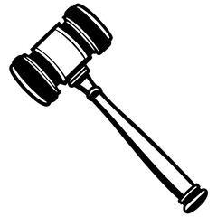 gavel on white background