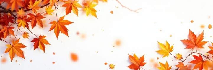 Falling autumn leaves on white background, isolated , falling leaves, element, falling