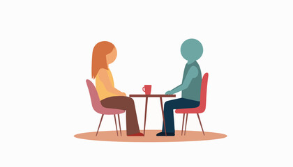 Couple communicating during counseling session in minimalist office, support