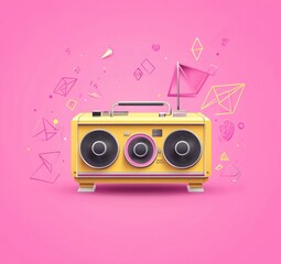 Fototapeta premium retro music background with speakers