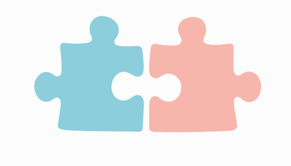 Fototapeta premium Interconnected puzzle pieces representing teamwork and unity, cooperation