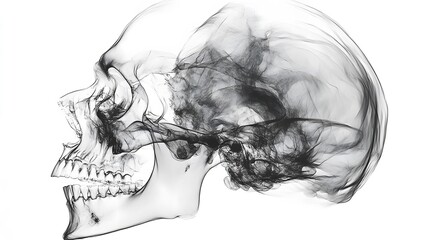 Human Skull Side View - Ethereal Anatomical Art