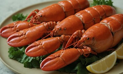 바닷가재 씨푸드 멋진 플레이팅