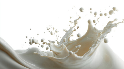 Milk splash, creamy texture, white background