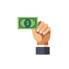 Hand Holding a Dollar Bill Currency_Financial Freedom and Spending_Concept of Income and Economy_Illustration of Money and Investment