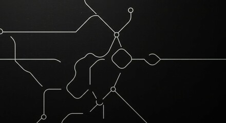 Abstract Line Art on Black Background