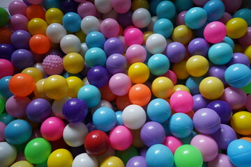 The colorful balloons in the market