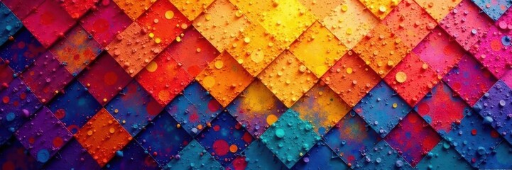 Fototapeta premium Abstract vibrant mosaic tile background, geometric shapes, colorful, textured , texture, digital art