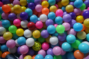 The colorful balloons in the market