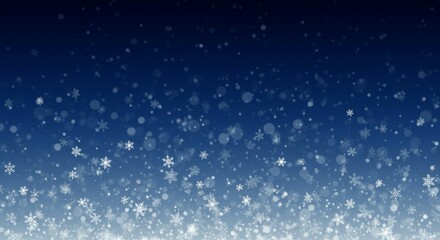 Obraz premium Snowflakes Falling on Blue Background