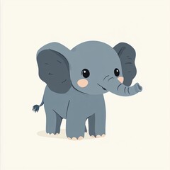 Naklejka premium Adorable Baby Elephant Illustration Cute Cartoon Animal Design Perfect for Children's Products