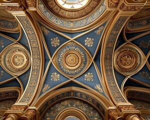 Obraz premium Gothic Revival – Intricate Patterns. Intricate ceiling design with ornate details.