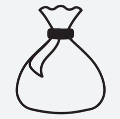 bag with money icon silhouette vector art illustration, bag of money, bag icon
