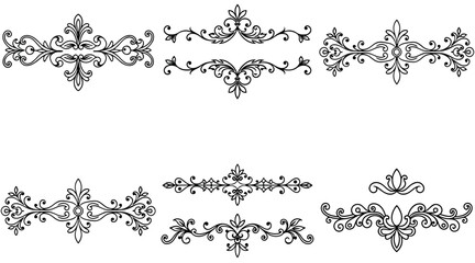 Obraz premium Collection of Beautiful Floral Ornamental Dividers for Graphic Design Elements