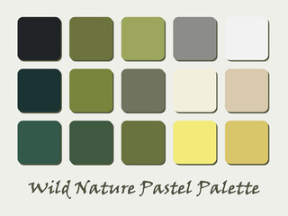nature green wildlife pastel palette. color theme swatches.