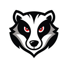 badger head mascot logo vector art illustration