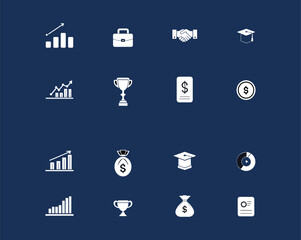 Business icon set simple clean vector illustration