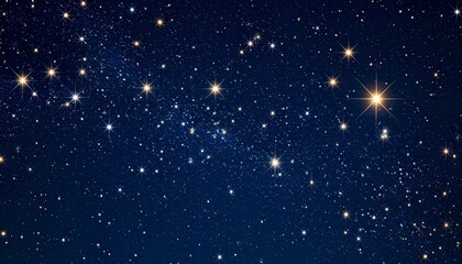 Dark Night Sky With Bright Stars And Cosmic Dust