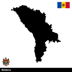 Moldova country map vector isolated on transparent background