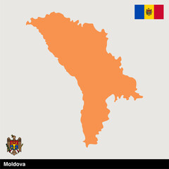Moldova country map vector isolated on transparent background