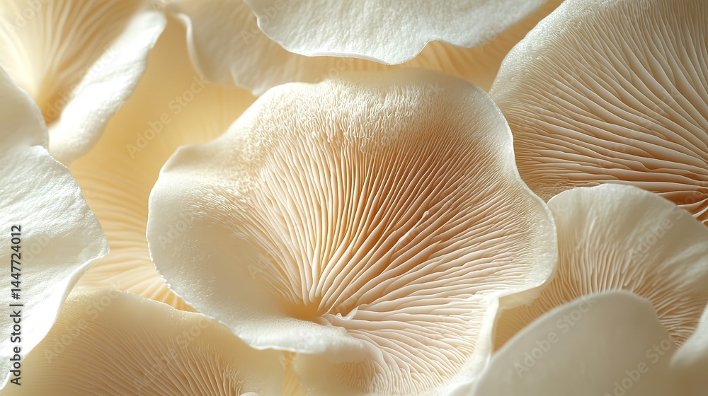 Aufkleber a close-up of petals, resembling mushrooms with their unique shapes and textures. the background is 