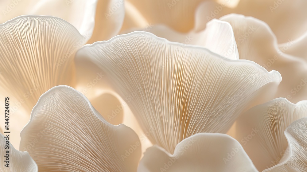 Aufkleber a close-up of petals, resembling mushrooms with their unique shapes and textures. the background is 