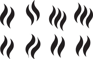 Black Steam Icons in Minimalist Style Clean, Symmetrical Monochrome Design