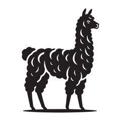 Fine-edged alpaca silhouette vector for upscale digital projects – alpaca silhouette – alpaca vector – alpaca illustration – silhouette of alpaca


