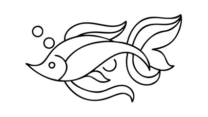 Elegant Pisces Zodiac Illustration with Flowing Lines  