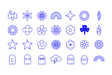 Minimalist Vector Set. Abstract Flowers, Doodles, Scribbles and Shapes for Branding, Packaging, Prints, Backgrounds & Social Media Aesthetic Design Elements