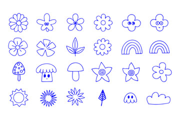 Minimalist Vector Set. Abstract Flowers, Doodles, Scribbles and Shapes for Branding, Packaging, Prints, Backgrounds & Social Media Aesthetic Design Elements