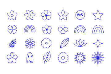 Minimalist Vector Set. Abstract Flowers, Doodles, Scribbles and Shapes for Branding, Packaging, Prints, Backgrounds & Social Media Aesthetic Design Elements