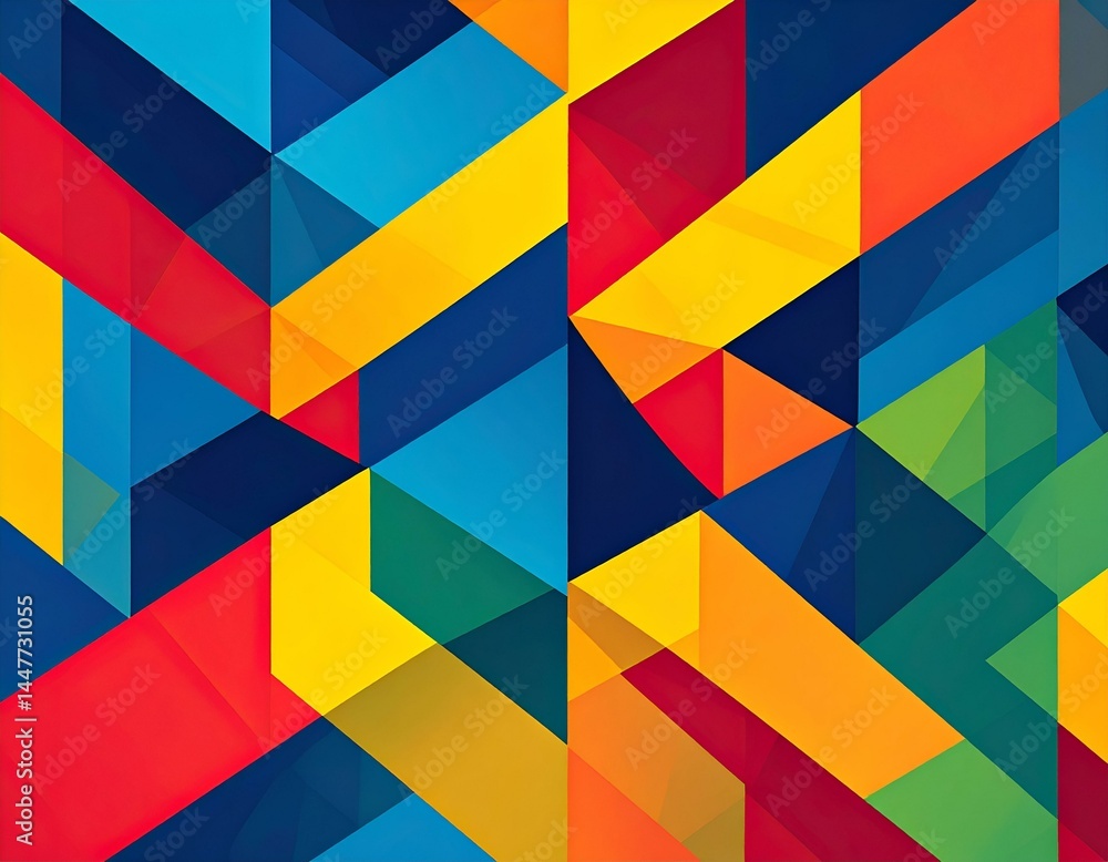 Poster abstract geometric background with vibrant colors and intersecting shapes. perfect for modern design