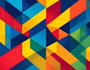 Abstract geometric background with vibrant colors and intersecting shapes.  Perfect for modern designs, websites, and presentations.