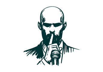 Motivational Speaker hand drawn sketch illustration vector