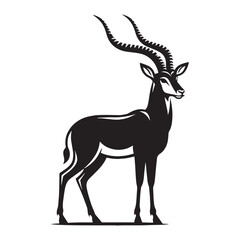 Thick-line antelope silhouette vector crafted for heavy ink designs – antelope silhouette – antelope vector – antelope illustration – silhouette of antelope

