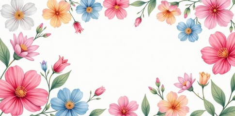 Obraz premium Swirling pastel floral spring pattern on white, texture, textile