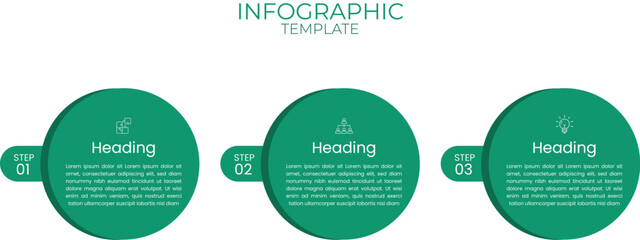 Minimalist Three-Step Infographic Template for Business and Presentations